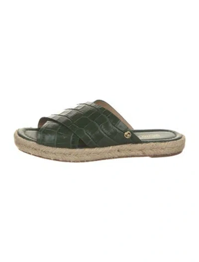Pre-owned Michael Kors Leather Espadrilles In Green