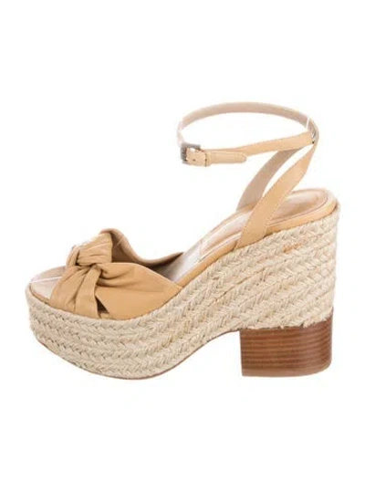 Pre-owned Michael Kors Leather Espadrilles In Neutrals
