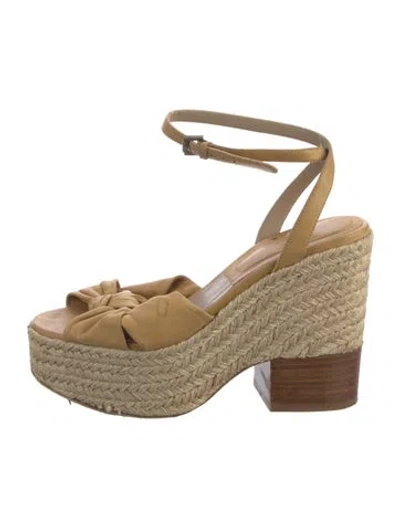 Pre-owned Michael Kors Leather Espadrilles In Neutrals