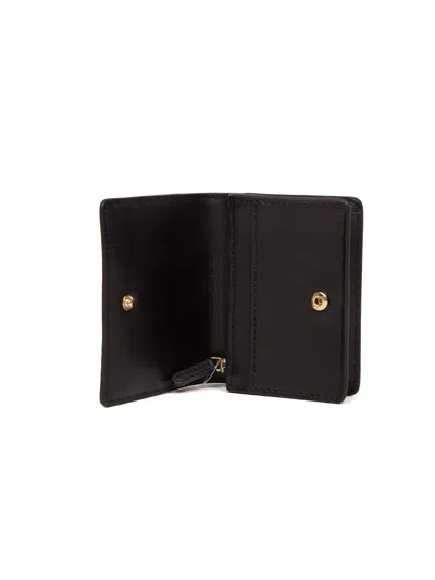 Michael Kors Leather Flap Wallet In Black