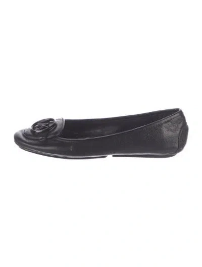 Pre-owned Michael Kors Leather Flats In Black