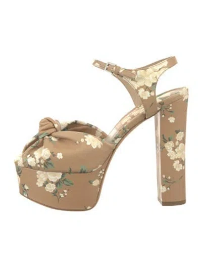 Pre-owned Michael Kors Leather Floral Print Pumps In Brown