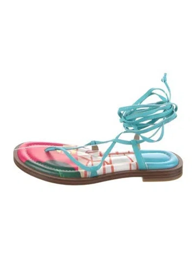 Pre-owned Michael Kors Leather Gladiator Sandals In Blue