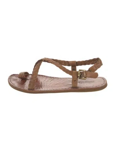 Pre-owned Michael Kors Leather Gladiator Sandals In Brown
