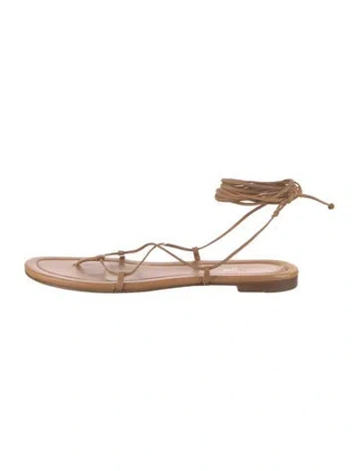 Pre-owned Michael Kors Leather Gladiator Sandals In Neutral