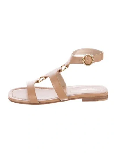 Pre-owned Michael Kors Leather Gladiator Sandals In Neutral