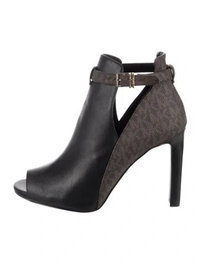 Pre-owned Michael Kors Leather Graphic Print Boots In Multi