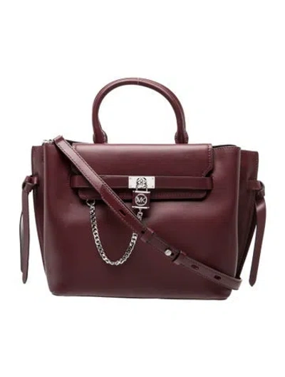 Pre-owned Michael Kors Leather Hamilton Legacy In Burgundy