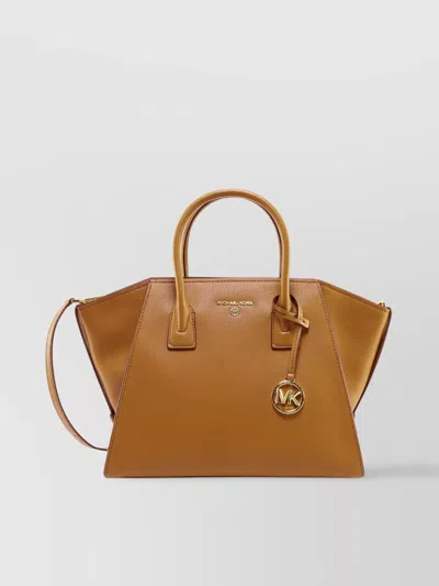 Michael Kors Leather Handbag Frontal Logo In Orange