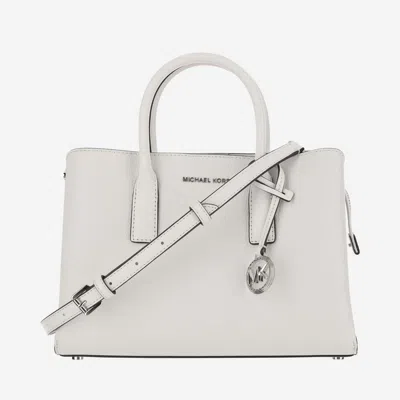 Michael Kors Leather Handbag In Optic White