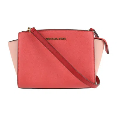 Pre-owned Michael Kors Leather Handbag Pochette Shoulder Bag () In Pink