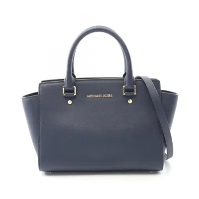 Pre-owned Michael Kors Leather Handbag () In Blue