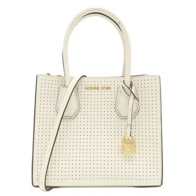 Pre-owned Michael Kors Leather Handbag () In White