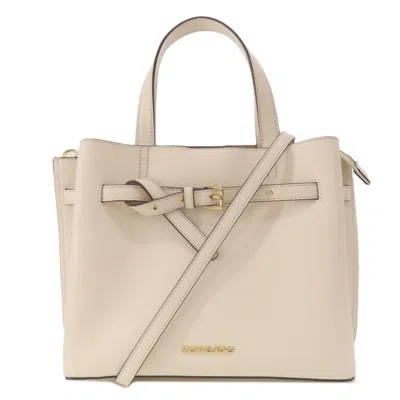 Pre-owned Michael Kors Leather Handbag () In White