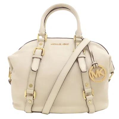 Pre-owned Michael Kors Leather Handbag () In White
