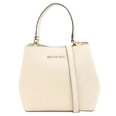Pre-owned Michael Kors Leather Handbag () In White