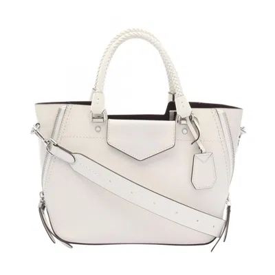 Pre-owned Michael Kors Leather Handbag () In White