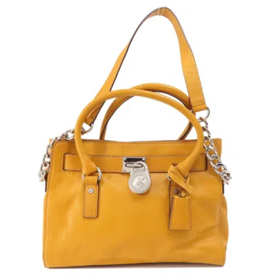 Pre-owned Michael Kors Leather Handbag () In Yellow