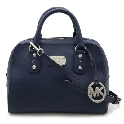 Pre-owned Michael Kors Leather Handbag Shoulder Bag () In Blue