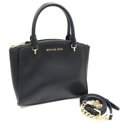 Pre-owned Michael Kors Leather Handbag Shoulder Bag () In Black