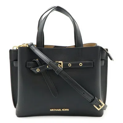 Pre-owned Michael Kors Leather Handbag Shoulder Bag () In Black