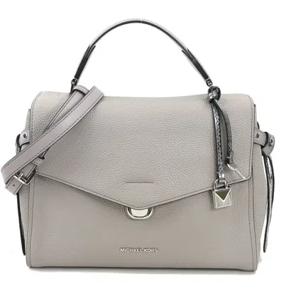Pre-owned Michael Kors Leather Handbag Shoulder Bag () In Grey