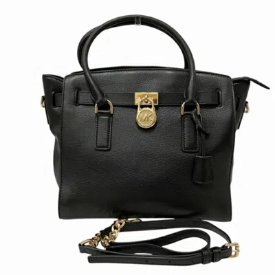 Pre-owned Michael Kors Leather Handbag Tote Bag () In Black