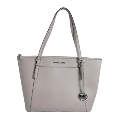 Pre-owned Michael Kors Leather Handbag Tote Bag () In Gray