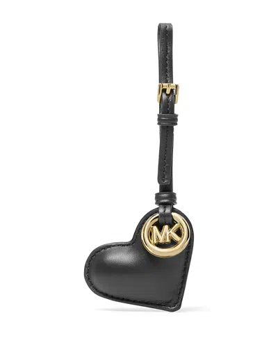 Michael Kors Leather Heart Charm In Black