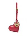 Michael Kors Puffy Heart Leather Bag Charm In Red