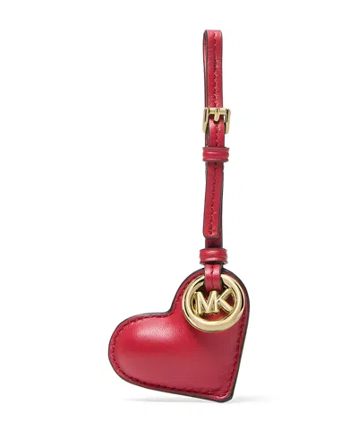 Michael Kors Leather Heart Charm In Red