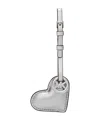 Michael Kors Leather Heart Charm In Silver