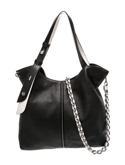 Pre-owned Michael Kors Leather Hobo In Black