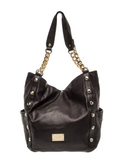 Pre-owned Michael Kors Leather Hobo In Black