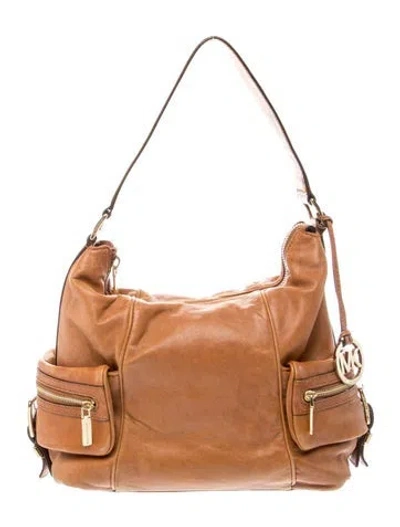 Pre-owned Michael Kors Leather Hobo In Brown