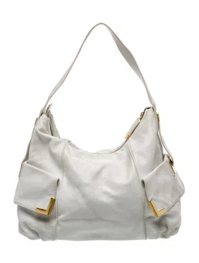 Pre-owned Michael Kors Leather Hobo In White