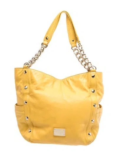 Pre-owned Michael Kors Leather Hobo In Yellow