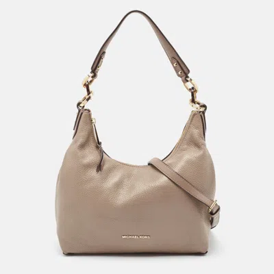 Michael Kors Leather Isabelle Hobo In Grey