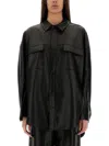 Michael Kors Black Leather Oversize Shirt