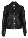 Michael Kors Black Jacket With Classic Collar Ans Ribbed Elastic Trims In Black