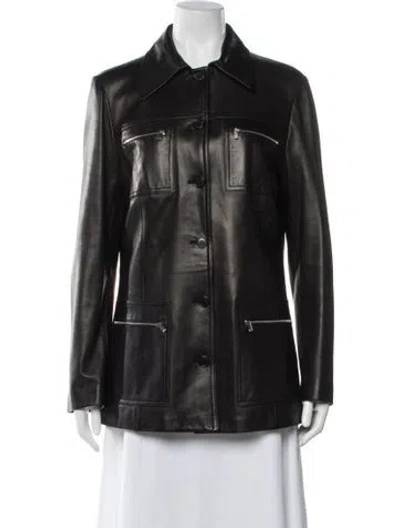 Pre-owned Michael Kors Leather Jacket In Black