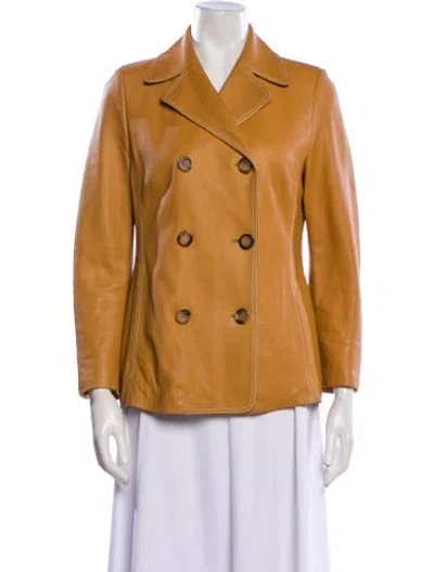 Pre-owned Michael Kors Leather Jacket In Brown