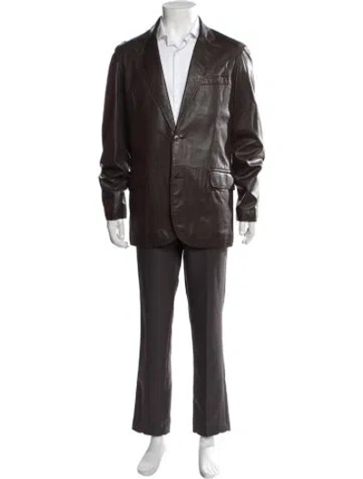 Pre-owned Michael Kors Leather Jacket In Brown