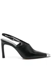 Michael Kors Leather 'kasia' Slingback In Black In Black