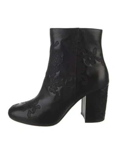 Pre-owned Michael Kors Leather Lace Pattern Boots W/ Tags In Black