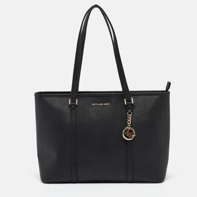 Michael Kors Leather Large Sady Shopper Tote In Black