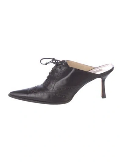 Pre-owned Michael Kors Leather Lasercut Accents Mules In Brown