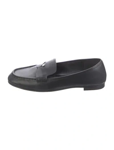 Pre-owned Michael Kors Leather Loafers In Black