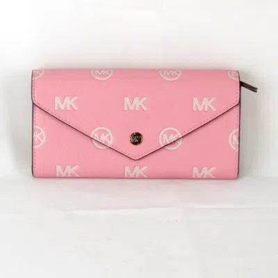 Pre-owned Michael Kors Leather Long Wallet (bi-fold) () In Pink