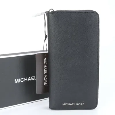 Pre-owned Michael Kors Leather Long Wallet (bi-fold) () In Black